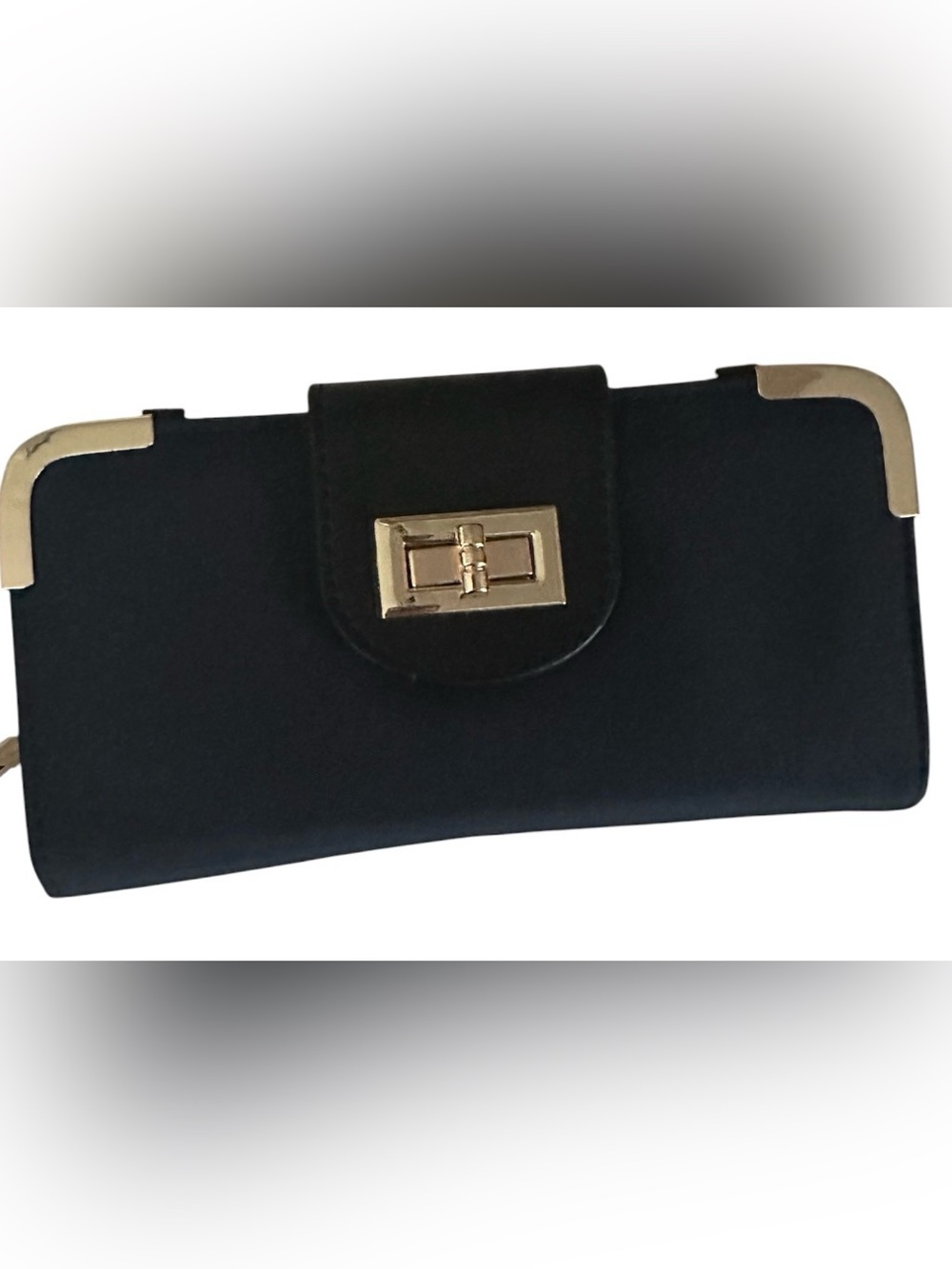 Clutch Navy Blue Wallet With Chain Crossbody